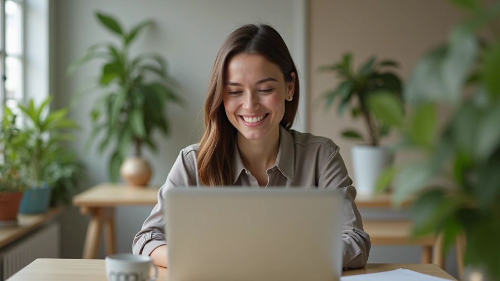 Frau bei Video-Gespräch am Laptop